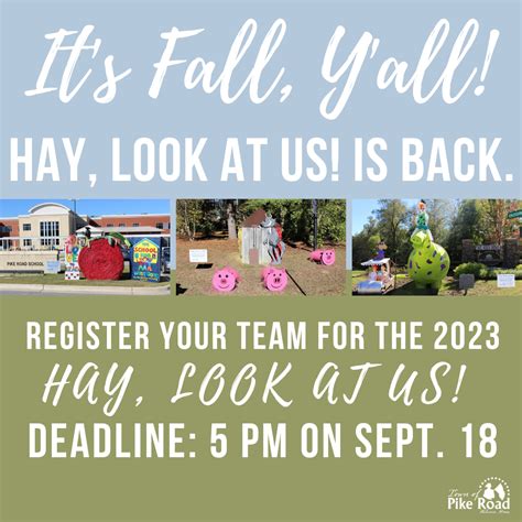 2023 Hay, Look at Us! Registration | Town of Pike Road