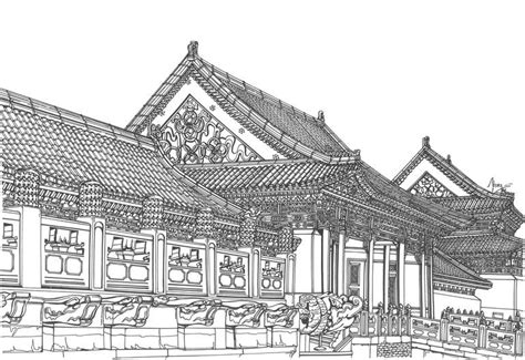 Forbidden City China Drawing by Lera Ryazanceva | Saatchi Art