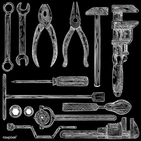 Illustration of a set of mechanic tools | free image by rawpixel.com | Mechanic tools, Tools ...