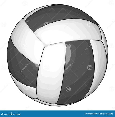 Black and White Volleyball Ball Vector Illustration Stock Vector ...