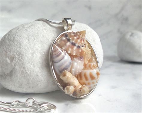 Seashell necklace real sea shell jewelry summer ocean boho
