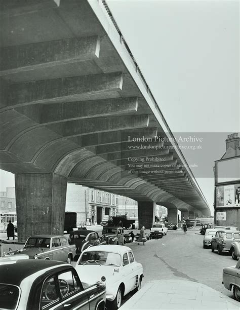 Hammersmith Flyover: view from beneath the flyover. London Metropolitan ...