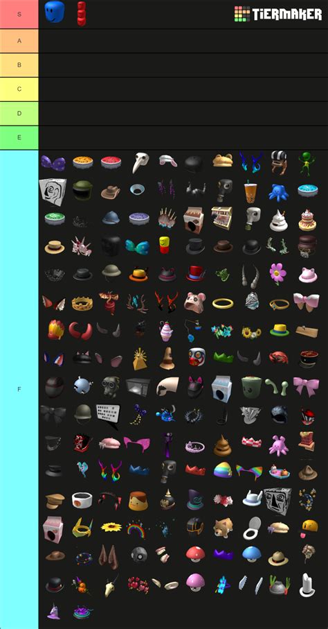 ROBLOX UGC Hats Tier List (Community Rankings) - TierMaker