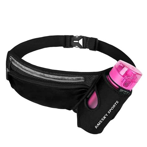 Running Belt Waist Bag Fanny Pack Women Men Water Bottle Holder Elastic Reflective Lightweight ...