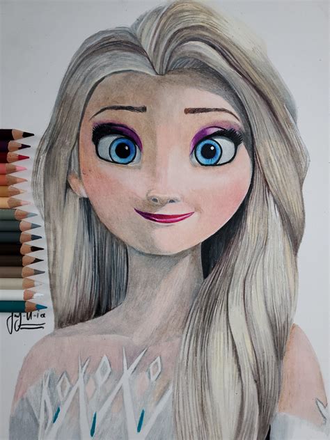 Frozen Drawing, Pencil, Sketch, Colorful, Realistic Art Images ...