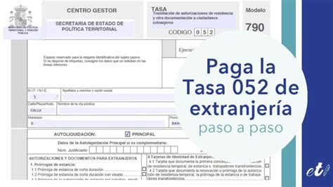 Pagar tasa modelo 790 codigo 052 | Actualizado noviembre 2022