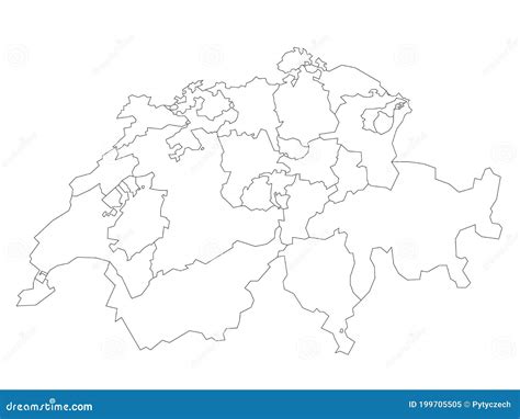 Switzerland - Map Of Cantons Cartoon Vector | CartoonDealer.com #201915895