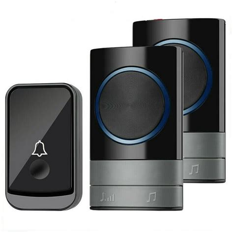 Wireless Door Bell Doorbell Loud Chime LED Flash 1Transmitter+2 Plug in ...