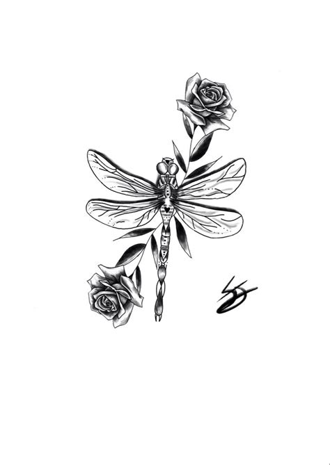 Dragonfly with roses Tattoo Design in 2023 | Rose tattoo design, Tattoos, Rose tattoos