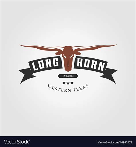 Simple longhorn logo icon design of western texas Vector Image