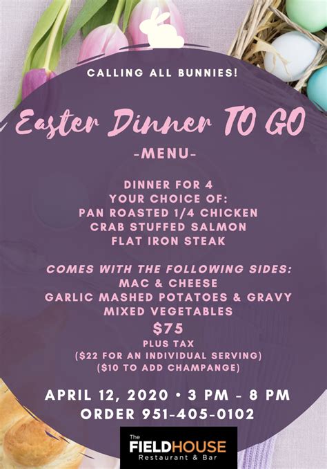 Introducing Easter Dinner - The FieldHouse Restaurant & Bar