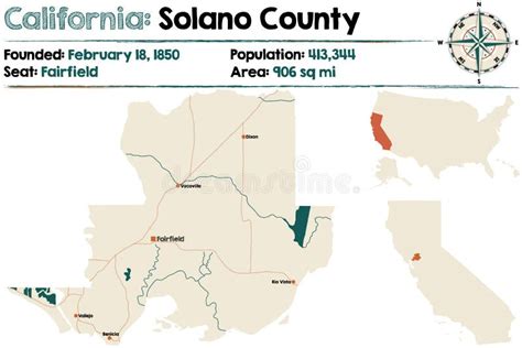 Solano County in California Stock Vector - Illustration of freeway ...