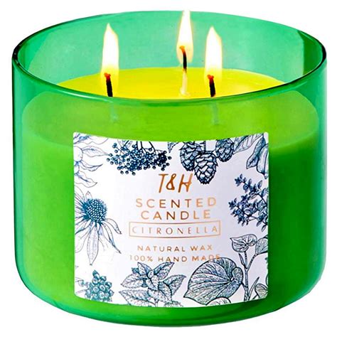 Citronella 3 Wick Aromatherapy Candle For Stress Relief All Natural Soy ...