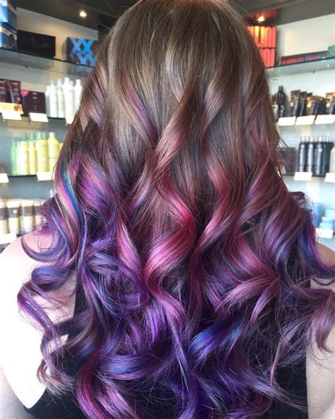 40 Versatile Ideas of Purple Highlights for Blonde, Brown and Red Hair in 2020 | Hair color ...