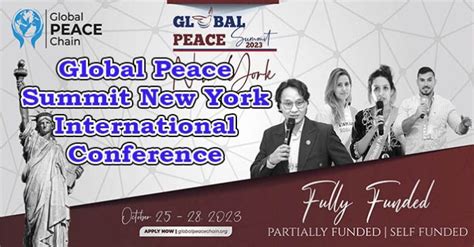 Global Peace Summit New York 2023 International Conference (Fully Funded)