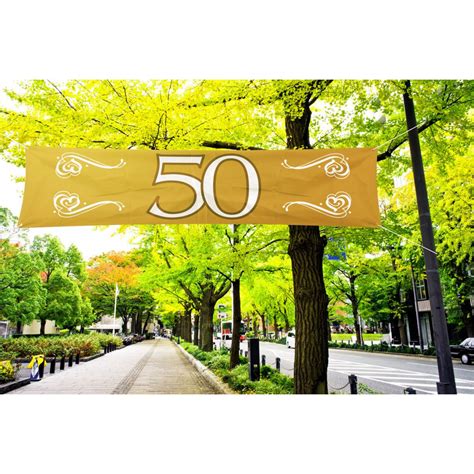 50th Golden Wedding Anniversary Giant Banner | 50th Golden Anniversary Party Decorations | Party ...