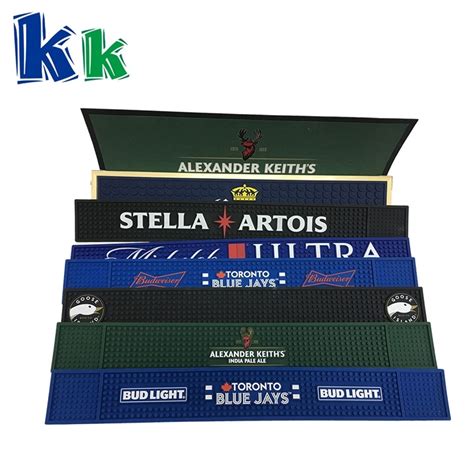 PVC Brand Bar Mats with Logo Counter Drip Tray Spill 3D Embossed Custom Design Logo Bar Mat ...