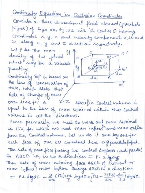 Continuity Equation | PDF