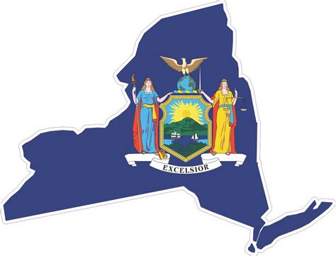 5in x 4in Die Cut New York State Flag Sticker Vinyl State Vehicle ...