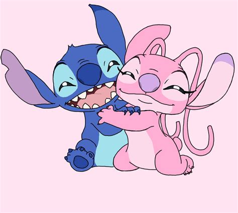 Download Adorable Love - Stitch and Angel Wallpaper | Wallpapers.com