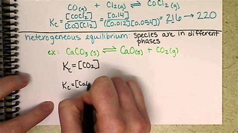 Chem162 Writing Equilibrium Constant Expressions: Heterogeneous Equilibrium 14.2 - YouTube