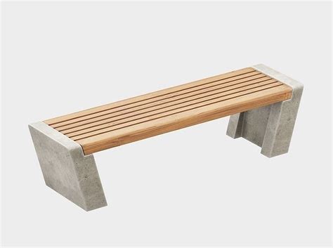 Modern Concrete Wood Bench 3D model | CGTrader