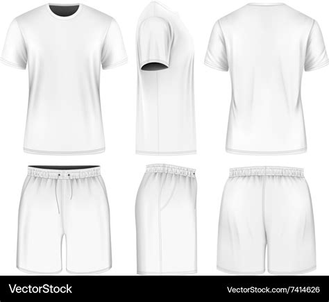 Men short sleeve t-shirt and sport shorts Vector Image