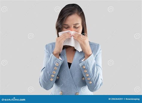 Businesswoman Nose Burning Sensation Stock Image - Image of health ...