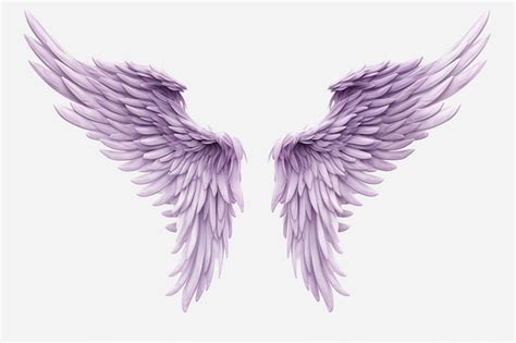 Premium AI Image | Purple angel wings on a white background