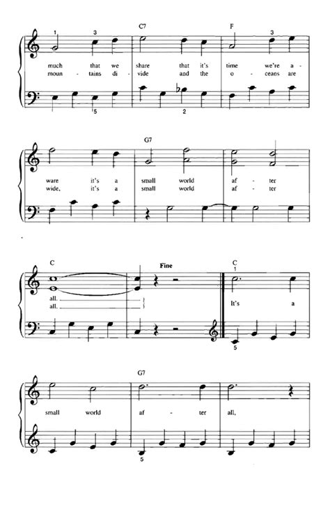 Disney IT'S A SMALL WORLD Easy Piano Sheet music | Easy Sheet Music