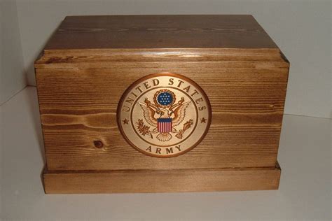 Army cremation urn wooden military urn