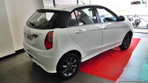 Tata Bolt snapped with a customized body kit at dealership in Mangalore