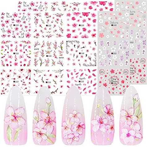 Pink Flowers Nail Stickers Pink Cherry Blossoms in Pakistan | WellShop.pk