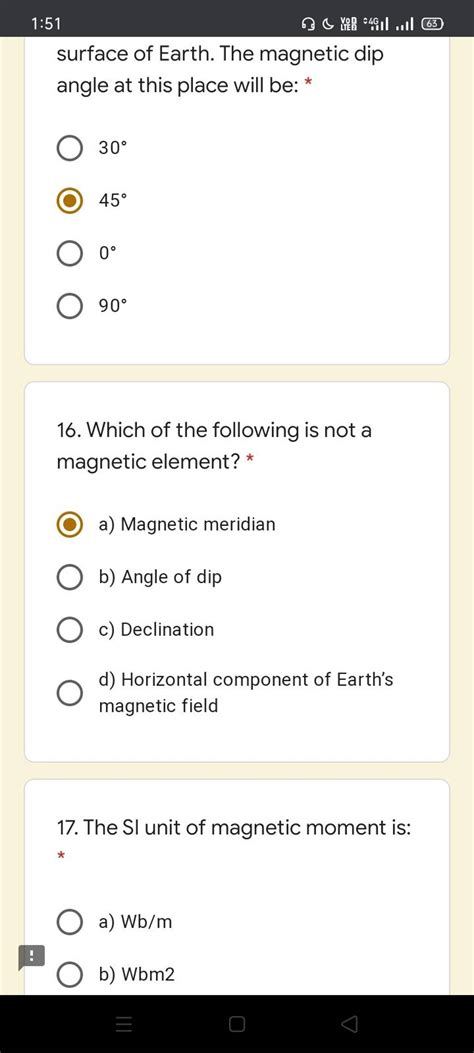 The SI unit of magnetic moment is: | Filo