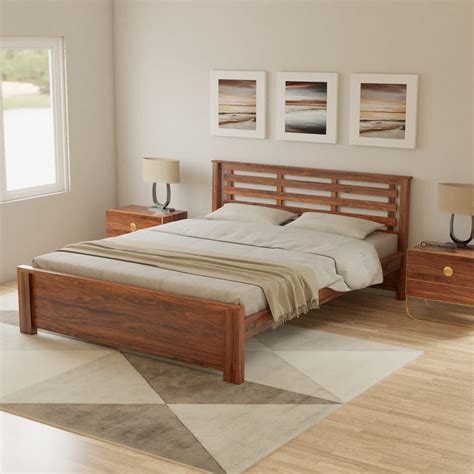 Easton Solid Wood Queen Size Bed - Decornation