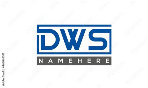 DWS Letters Logo With Rectangle Logo Vector Stock Vector | Adobe Stock