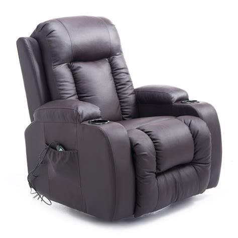 HOMCOM Massage Recliner Chair Heated Vibrating PU Leather Ergonomic ...