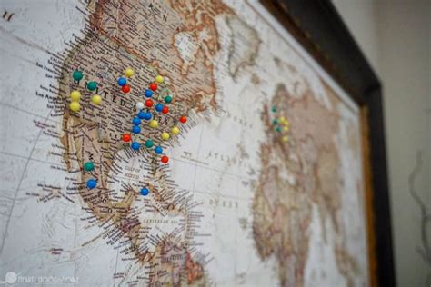 Create Map with Pins Drop a Pinpoint on Conquest Maps Personalized Travel Gifts Seaglass Push ...