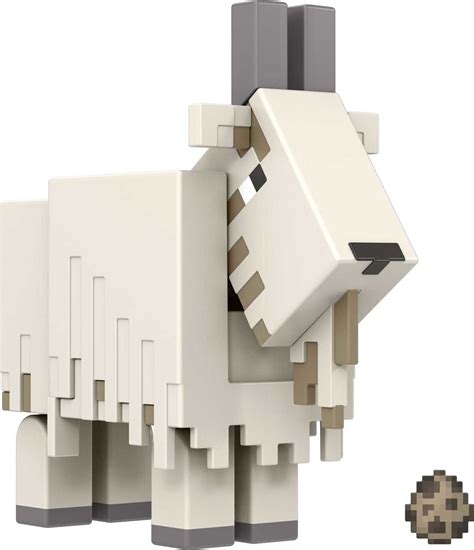 Minecraft Goat Action Figure, 3.25-in, with 1 Build-a-Portal Piece & 1 ...