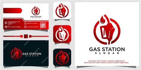 Premium Vector | Gas station logo design template