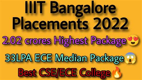 IIIT Bangalore Placements 2022🔥2.02 crores Highest Package😍Best IIIT? - YouTube