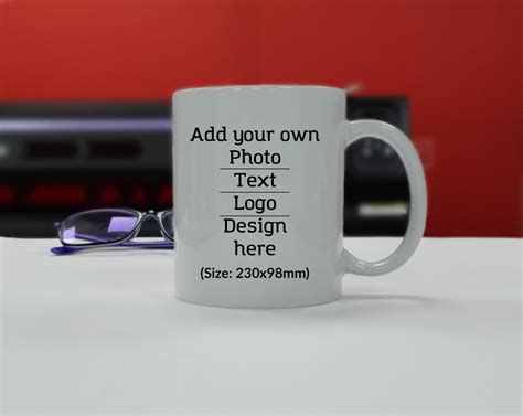 Design your own personalised mug with photo text or logo | Etsy
