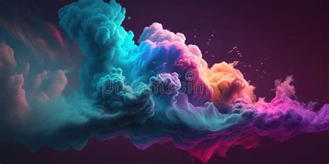 Abstract Gradient Powder Clouds, Vibrant Colorful AI Generative Panoramic Banner Background ...