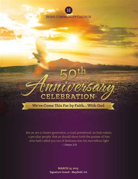 Church Anniversary Service Program Large Template by Michael Taylor ...