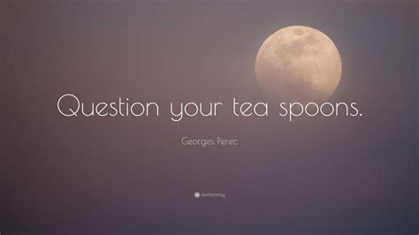 Georges Perec Quote: “Question your tea spoons.”