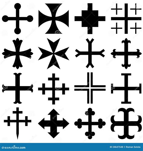 Heraldic crosses stock vector. Illustration of believe - 24647548