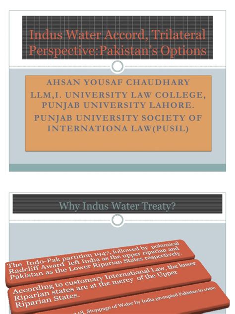 Indus Water Treaty 1960 | Indus River | International Relations