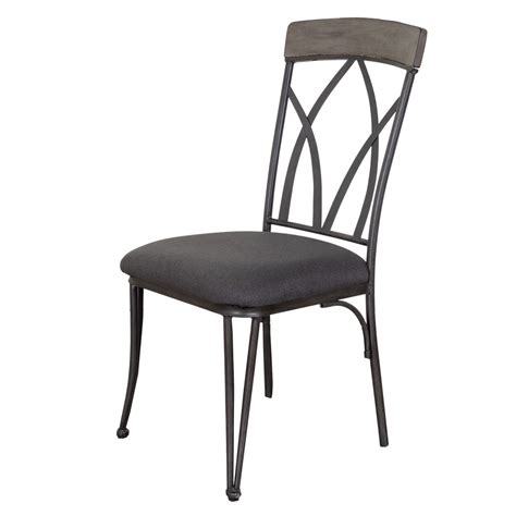 Bradford Metal/Wood Dining Chair, Dark Grey | At Home