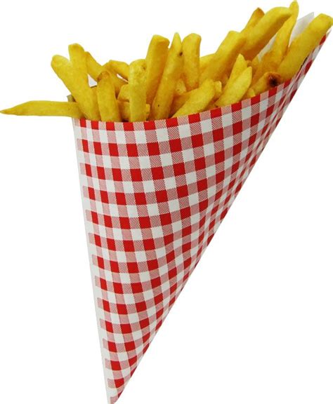 Pomme frites. Belgian fries in a paper cone with assorted dipping ...