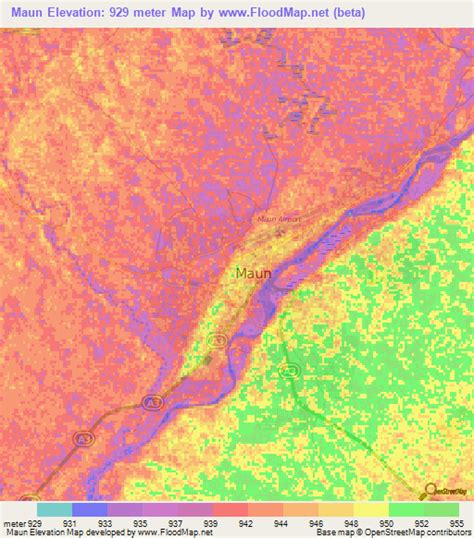 Elevation of Maun,Botswana Elevation Map, Topography, Contour